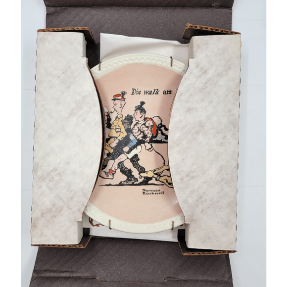 Norman Rockwell Plate Die Walk Am Rhein Rockwell On Tour Newell Pottery Knowles - Picture 4 of 7